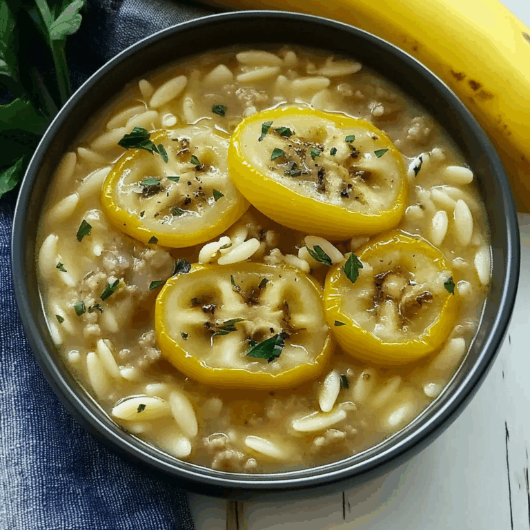 Savory Orzo Stuffed Banana Peppers Soup