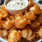 Bite-Sized Blooming Onions with Buttermilk Ranch Dip Delight