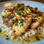 Chicken Scampi with Garlic Parmesan Rice