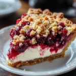 Cranberry Cream Cheese Crumb Pie