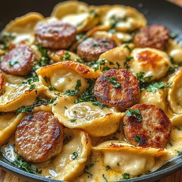 Creamy Pierogi and Turkey Sausage Skillet 🥟🦃