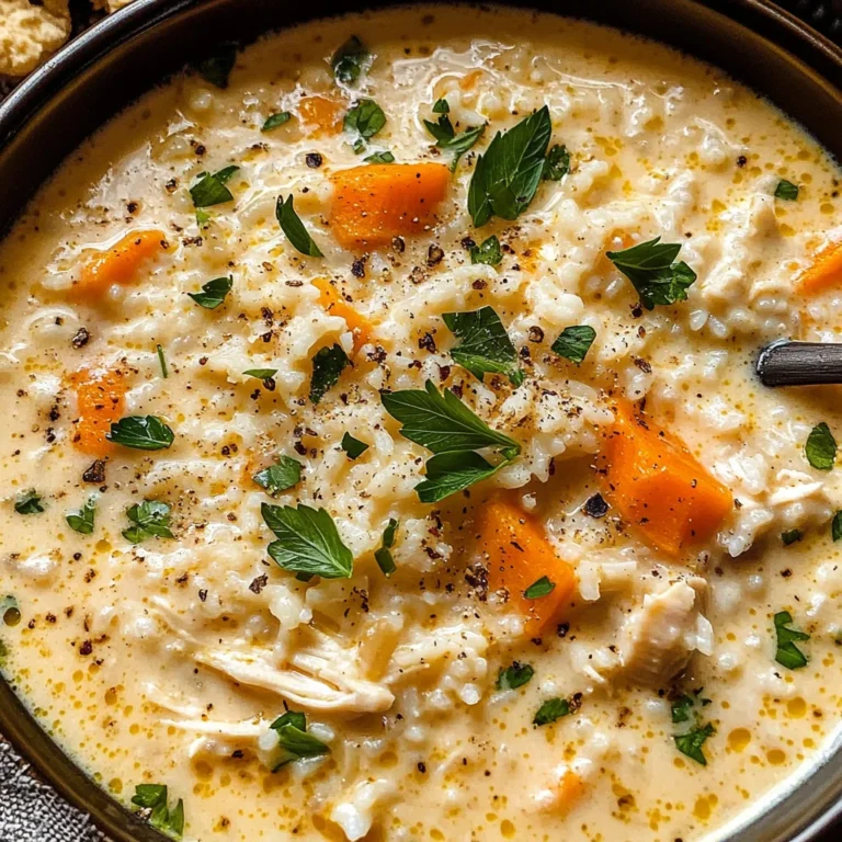 Creamy White Chicken + Rice Soup