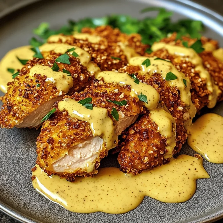 Crispy Pretzel Crusted Chicken with Cheddar Mustard Sauce Recipe