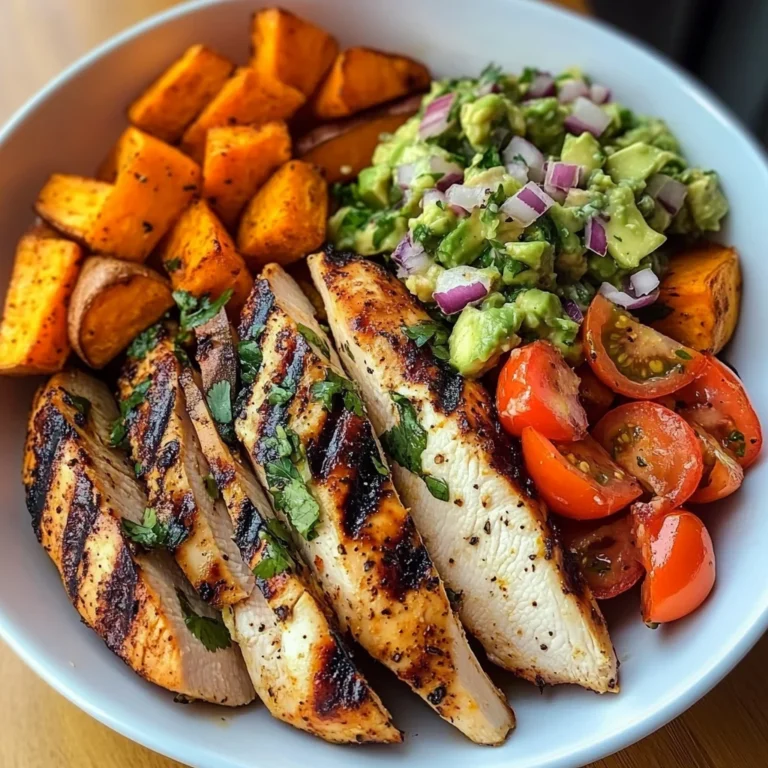 Grilled Chicken Bowl with Sweet Potato & Avocado Salsa