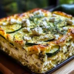 Zucchini Feta Cottage Cheese Bake