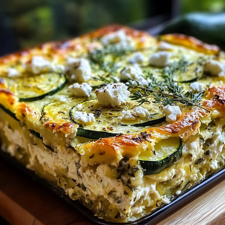 Zucchini Feta Cottage Cheese Bake