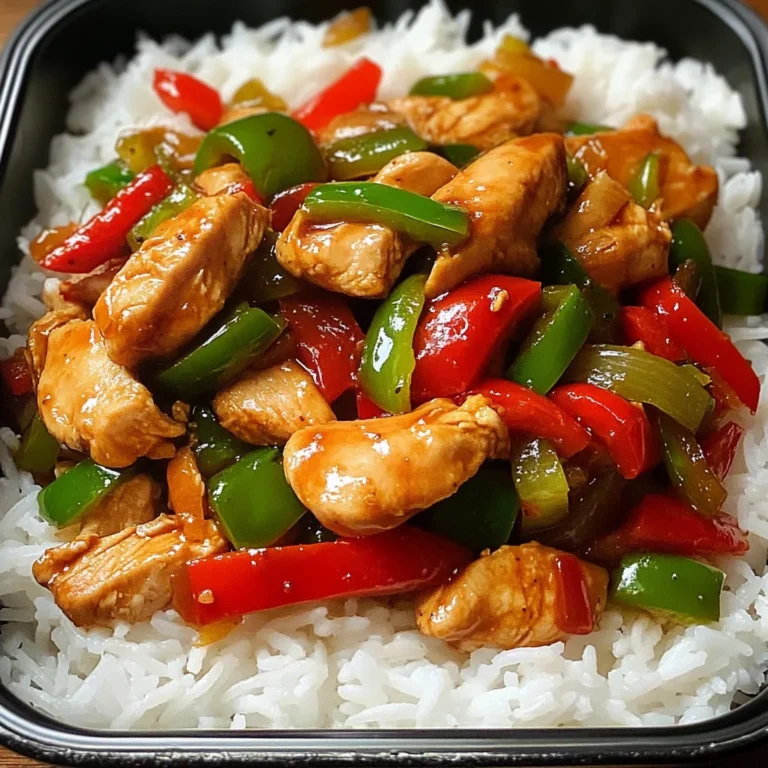 Chicken and Bell Pepper Stir-Fry with Rice