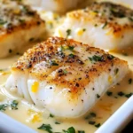 Coconut Lemon Cream Baked Cod
